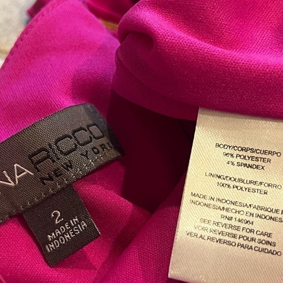 NWT Donna Ricco New York Fuchsia Pink Barbie Mini Sheath Dress Sz 2 Stretchy - Picture 7 of 9